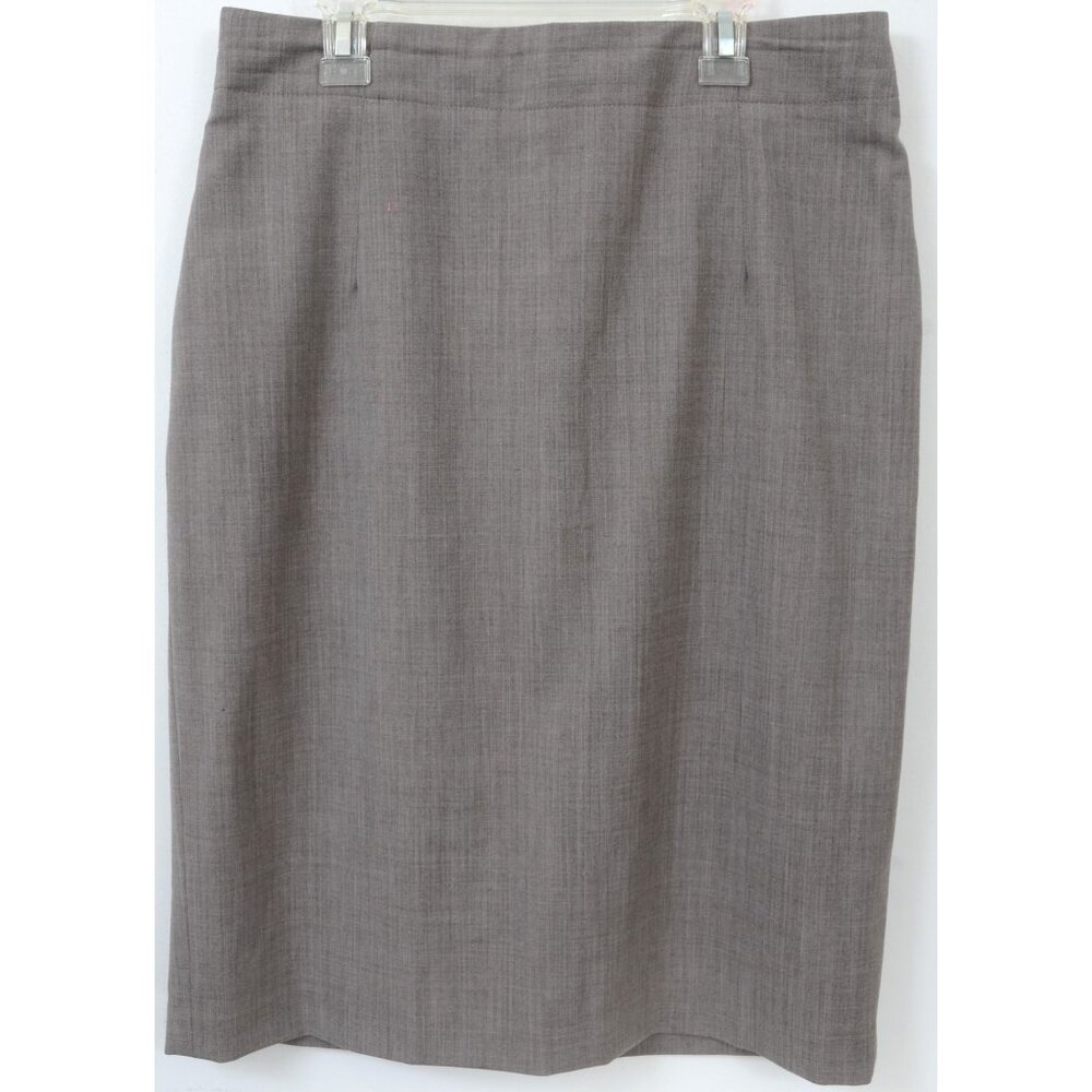 Banana Republic Wool Stretch Womens 10 Pencil Skirt‎ Back Slit Preppy Business